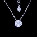 Plating Gold 925 Silver Cubic Zirconia Necklace With Central Big Stone