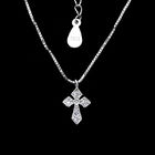 Fashion Silver Cubic Zirconia Necklace Cross Charm Simple Gold For Womens