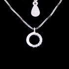 Customized 925 Silver Cubic Zirconia Necklace Round Shape Silver Half Zircon