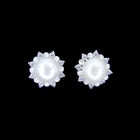 Plated Rhodium Freshwater Pearl Earrings Customized 925 Silver Jewellery