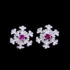 Epoxy Stone Children Silver Jewellery , Silver Snowflake Earrings For Girls