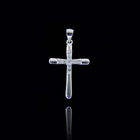 Tradition Christianity Silver Cubic Zirconia Cross Pendant 925 Sterling Silver
