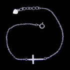 Real Silver Cross Bracelet Jewellery / Adjustable Bracelet Extension Chain