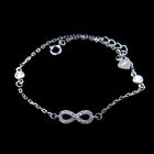 Unlimited Eight Shape Silver Cubic Zirconia Bracelet with Infinite Meaning