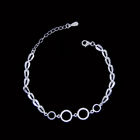 Simple S925 Silver Charm Bracelet Round Style / Customized Silver Chain Bracelet