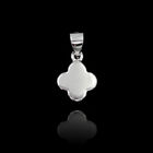 Minimalist Style Plain Silver Pendant Four Leaves Clover Shape With Lucky Meaning