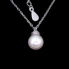 Italy Style Silver Pearl Necklace / Blank 925 Sterling Freshwater Pearl Drop Necklace