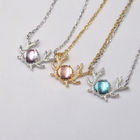 Special Silver Plating Gold Necklace / Coloured Glaze Antlers Shape Jewelry