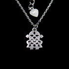 Lovely Little Girl Children Shape Jewelry Silver Necklace With Zircon
