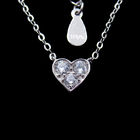 Simple Heart Shaped Necklace Full Of Love 925 Silver With CZ Mirror - polished