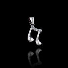 Simple Music Symbol Cubic Zirconia Pendant  / Pure 925 Sterling Silver Jewelry