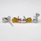 Fashion Pineapple S925 Silver Earrings Fruit Shining Stone Small Exquisite Jewelry