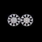 Round Simple Circularity Silver Earrings Jewellery AAA Zircon 9 X 9 MM