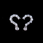 Question Mark Earrings Creative 925 Silver With Zirconia For Lady / Girl