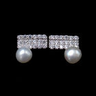 Fanc AAA Cubic Zirconia Jewelry Silver Pearl Earrings For Engagement