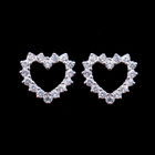 Classic 925 Sterling Silver Small Cubic Zirconia Stud Earrings Heart Shaped With Logo