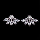 Korean Style Sterling Silver 925 Flower Shaped Earrings Stud With AAA Zircon