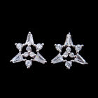Fashion Jewelry Silver Cubic Zirconia Earrings / Hollowed Zircon Sterling Silver Stud
