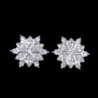 Exquisite Women Jewelry 925 Sterling Silver Stud Earrings Small Snowflake Shaped