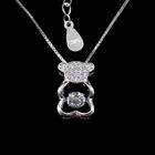 Cute Panda Shape Jewelry Sterling Silver Cz Stone Children's Day Gift Necklace