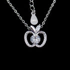 Applique Shape AAA Zircon 925 Silver Necklace For Children Birthday Present