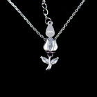Romantic Sample Design White Rose Jewelry / AAA Zircon Jewelry Silver Necklace
