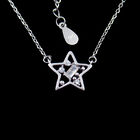 European Style Star Shape Jewelry / AAA Zircon 925 Silver Necklace For Lady