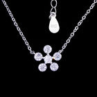 Cute Star Shape CZ Stone Jewelry / Customized 925 Silver Silver Kids Necklace