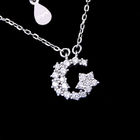Cute Jewelry Cat Shape Sterling Silver CZ Stone Parent Child Outfit Necklace