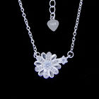Elegant Design Cz Stone Silver Butterfly Necklace For Anniversary Present