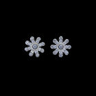 CZ Butterfly Shaped Circle Earrings With Rhodium White Silver Color