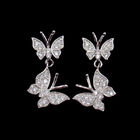 Flower Shape Children Silver Jewellery / Custom Color Enamel Stud Earrings