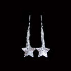 Plain Pure Silver Heart Earrings / Silver Bead String Hanging Earrings For Women