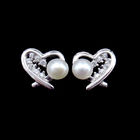 No Stone 925 Silver Moon Shape Earrings For Engagement Simple And Romantic