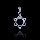 Rhodium Plating Silver Pendant Charms Magic Octagonal Star Shape For Lady
