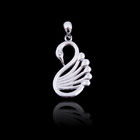 Hollow Cat Shape Solid Silver Pendant Plated RH For Cute Girls