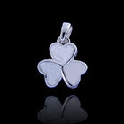 Ribbon Bow Knot Plain Silver Pendant / 925 Silver Engagement Jewelry With Heart Shape
