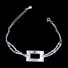 Cross Shape Sterling Charm Bracelet / Thick Silver Bracelet For European