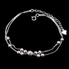 Customized Sterling Silver Friendship Bracelet / Elegant White Gold Ankle Bracelet