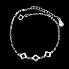Heart Shape Plain Silver Bracelet Plated Rhodium Vintage Jewelry