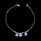 Flowers Design Plain Silver Bracelet Pure 925 Anti Allergic For Gift / Party
