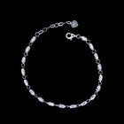 Heart Shape Plain Charm Bracelet / Simple Pure Silver Bracelet With Triple Chain