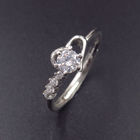 Girl White Gold Rings Jewellery / Real Silver 925 Heart Shaped Rings