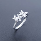 Customized Silver Pearl Ring / Flower Shape sterling pearl ring For Women