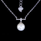 Bar Shape Freshwater Pearl Pendant Necklace Pure 925 Silver Chandelier