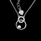 Sterling 925 Silver Pearl Necklace Chain With Imperial Crown Shape