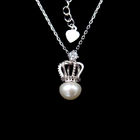European Silver Pearl Necklace / White Gold Freshwater Pearl Necklace 925 Silver
