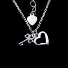 Goodluck Letter Best Wishes To Friend Plain Silver Necklace For Friend's Gift