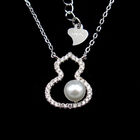Irregular Shape Freshwater Pearl Drop Necklace Platinum Sterling Silver Jewellery