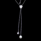 Irregular Shape Freshwater Pearl Drop Necklace Platinum Sterling Silver Jewellery